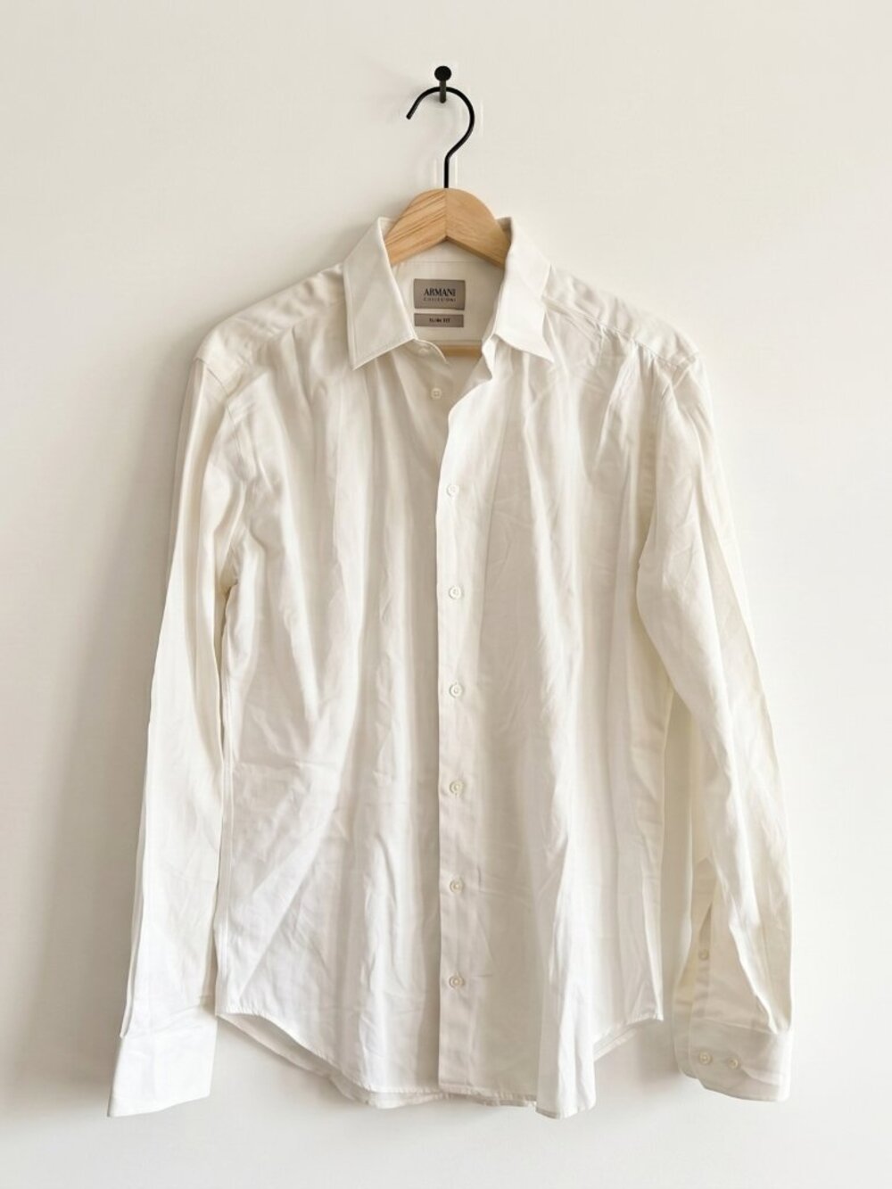 Armani Collezioni White Slim Fit Dress Shirt 39 15.5 Neck